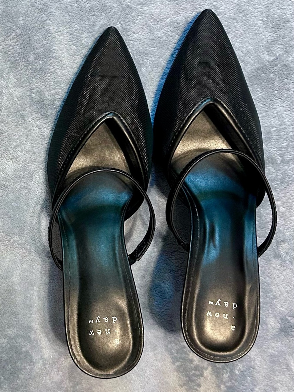 a new day Black Pointed Toe Slingback Heels